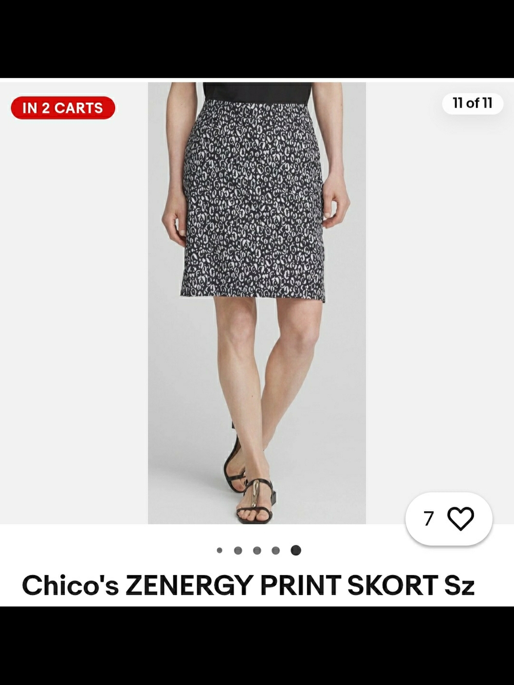 Chico's Black and White Printed Pencil Skirt